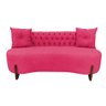 Sofá 3 Lugares Orgânico Curvo Tókio 180cm Couro Rosa Pink - 2