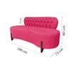 Sofá 3 Lugares Orgânico Curvo Tókio 180cm Couro Rosa Pink - 7