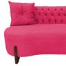 Sofá 3 Lugares Orgânico Curvo Tókio 180cm Couro Rosa Pink - 5