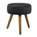 Ver imagem 3 de Conjunto 2 Poltronas Decorativas Opala e 1 Puff Redondo Pés Palito Suede Cinza Lual Decor