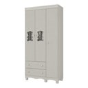 Ver imagem 2 de Guarda-Roupa Infantil 92cm com Vidro 3 Portas e 2 Gavetas Ternura Multimóveis MP4477 - Off White