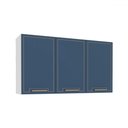 Ver imagem 1 de Armário Aéreo Cozinha 120 Cm Amara 3 Portas Branco/azul - Politorno