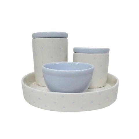 Kit Higiene Pbb Cerâmica Baby Azul com 4 Peças