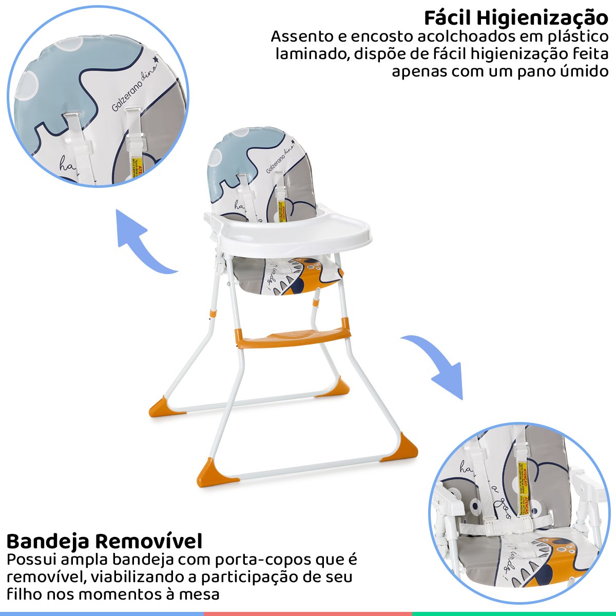Cadeira Alta De Bebe Para Alimentação Refeição Até 23 Kg Nick Dino Galzerano - 2
