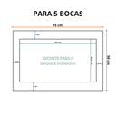 Ver imagem 2 de Tampo Mdp de 75 Cm para Cooktop com Recorte de 5 Bocas Preto