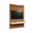 Ver imagem 1 de Rack Painel Home Suspenso Colorado 1,40 para Tvs até 55 Polegadas com Porta Arbo Cedro com Off White