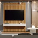 Ver imagem 2 de Rack Painel Home Suspenso Colorado 1,40 para Tvs até 55 Polegadas com Porta Arbo Cedro com Off White