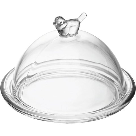 Prato para Doce com Tampa Bird 15cm x 10cm Cristal ? Wolff