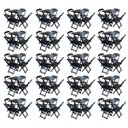 Ver imagem 1 de Kit 20 Jogos de Mesa com 4 Cadeiras de Madeira Dobrável 60x60 Ideal para Bar e Restaurante - Preto