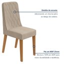 Ver imagem 7 de Kit 4 Cadeiras de Jantar Estofadas Luar Marrom Amêndoa/Rinzai Bege