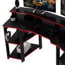 Ver imagem 5 de Mesa para Computador Gamer Espaço para 2 Monitores e Cpu Preto/Vermelho