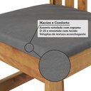 Ver imagem 7 de Kit 6 Cadeiras 100% Madeira Maciça com Assento Estofado Bielefeld Yescasa Marrom/Nogueira/Cinza