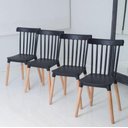 Ver imagem 2 de Kit 4 Cadeiras de Jantar com Pé de Madeira Windsor - Preto
