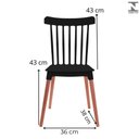 Ver imagem 4 de Kit 4 Cadeiras de Jantar com Pé de Madeira Windsor - Preto