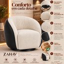 Ver mais imagens de Kit 2 Poltrona Giratória 360° Orgânica Bouclé Sala Nuvem:Bouclê/Courino Sintético/ Off White Detalhe