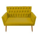 Ver imagem 3 de Conjunto 1 Namoradeira 2 Poltronas Decorativa Capitone com Puff