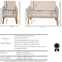 Ver imagem 6 de Conjunto 1 Namoradeira 2 Poltronas Decorativa Capitone com Puff