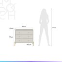 Ver imagem 7 de Conjunto 2 Mesas de Cabeceira e Cômoda 3 Gavetas Jasper - Off White Fosco c/ Dourado