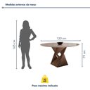 Ver imagem 3 de Conjunto Sala de Jantar 6 Lugares Redonda Tampo 120cm Vidro/mdf Mesa e Cadeiras Barcelona Yescasa