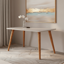 Ver imagem 1 de Mesa de Jantar Adele 130x80cm Marrom/Madeira/Off White
