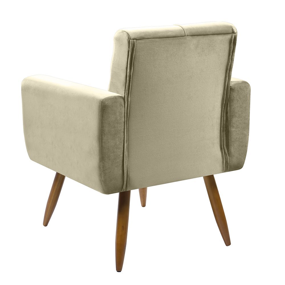 Kit 2 Poltronas Decorativa Aline Consultório Recepção Bege - 3