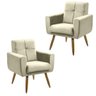 Kit 2 Poltronas Decorativa Aline Consultório Recepção Bege - 1