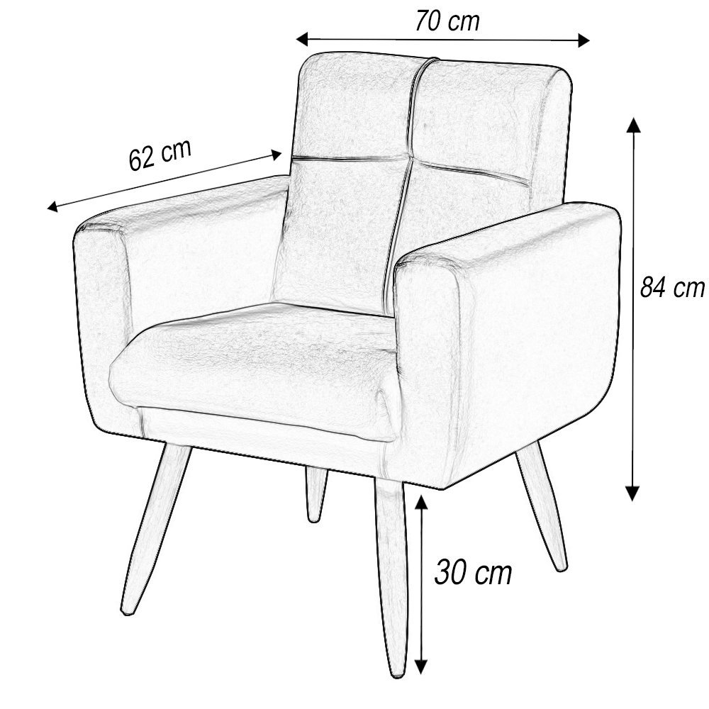 Kit 2 Poltronas Decorativa Aline Consultório Recepção Bege - 4