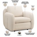 Ver imagem 4 de Kit 02 Poltronas Decorativa Orgânica Sala de Estar Living Eliot F04 Linho Tramado Creme - Lyam Decor
