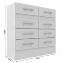 Ver imagem 4 de Quarto Infantil com Cômoda 8 Gavetas e Guarda-Roupa 3 Portas e 2 Gavetas Ninho Branco