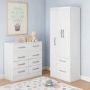 Ver imagem 1 de Quarto Infantil com Cômoda 8 Gavetas e Guarda-Roupa 3 Portas e 2 Gavetas Ninho Branco