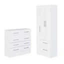 Ver imagem 2 de Quarto Infantil com Cômoda 8 Gavetas e Guarda-Roupa 3 Portas e 2 Gavetas Ninho Branco