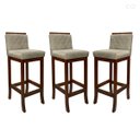 Ver imagem 1 de Kit 3 Banquetas Média com Encosto Matelassê Nice Madeira Maciça Suede Bege CCS