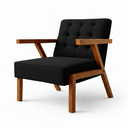 Ver imagem 4 de Kit 2 Poltronas Zara Capitone Tecido Boucle Moderna Decorativa Pés em Madeira Maciça para Sala de Es