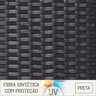 4 Cadeiras Maresia Aluminio Pintura Preta Fibra Sintetica Tr. Simples e Mesa Fortaleza Aluminio Pint - 6