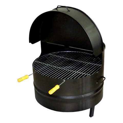 Churrasqueira Baixa a Bafo Aço Carbono e Grelha 57x57x50cm Ouro Minas