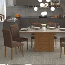 Ver imagem 1 de Conjunto Sala de Jantar Mesa Alana Rafaela 6 Cadeiras Vanessa Cimol