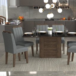 Conjunto Sala de Jantar Mesa Rafaela 6 Cadeiras Elisa Cimol - 1