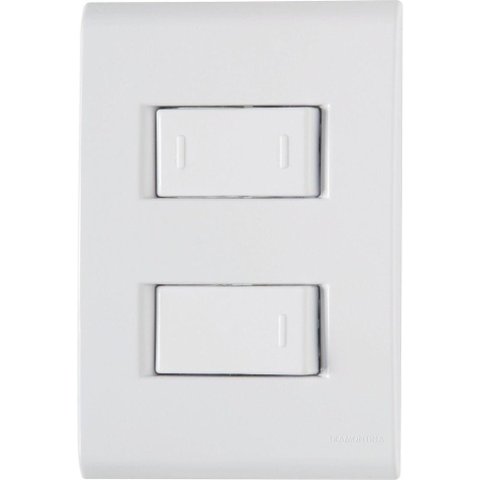Conjunto 4x2 com 1 Interruptor Simples 10 a 250 V e 1 Interruptor Paralelo 10 a 250 V Liz