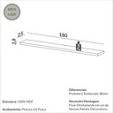 Ver imagem 2 de Prateleira 180cm PDL Freijó