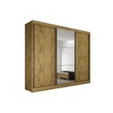 Ver imagem 1 de Guarda Roupa Casal 3 Portas de Correr e 6 Gavetas c/ Espelho Toulon Cumaru - Novo Horizonte
