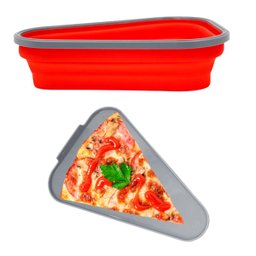 Pote Expansível Silicone Separador Pizza Vermelho 25,5cm - 3 Pote Expansível Silicone Separador Pizza Vermelho 25,5cm - 3