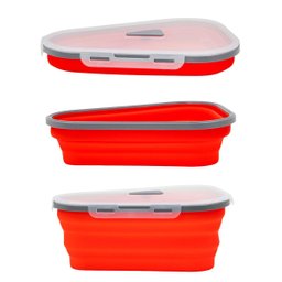 Pote Expansível Silicone Separador Pizza Vermelho 25,5cm - 5 Pote Expansível Silicone Separador Pizza Vermelho 25,5cm - 5