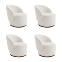 Ver imagem 1 de Kit 4 Poltronas Decorativa Premium Orgânica para Recepção e Clinicas em Bouclê Italiano Off