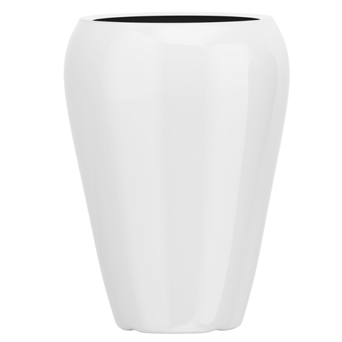 Vaso Fibra de Vidro Cachepot 46cm Vietnamita Decorativo Sala Plantas Branco