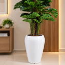 Ver imagem 2 de Vaso Fibra de Vidro Cachepot 46cm Vietnamita Decorativo Sala Plantas Branco