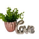 Ver imagem 1 de Conjunto decoração vaso de vidro + palavra love rose gold