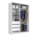 Ver imagem 5 de Guarda-Roupa Solteiro 2 Portas de Correr 3 Gavetas Aura Branco