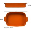 Ver imagem 3 de Jogo 2 Travessas Grandes em Porcelana Germer Assar e Servir Retangular 4,9l e Oval 2,9l Laranja