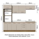 Ver imagem 4 de Armário de Cozinha Completa 270cm Rustic/crema Agata Madesa 01