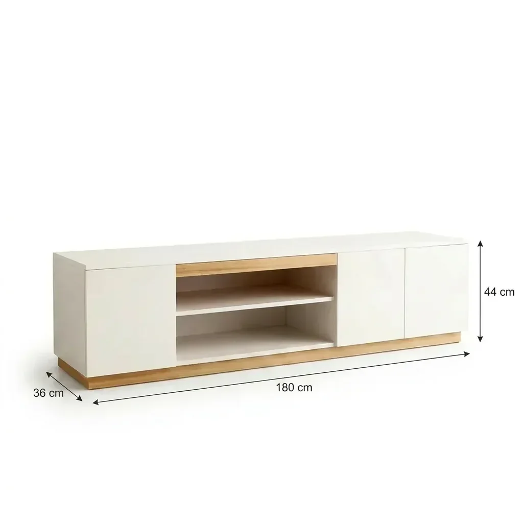 Ver imagem 3 de Rack para Sala de Estar Tv 75 Polegadas e Decoração com Rodapé